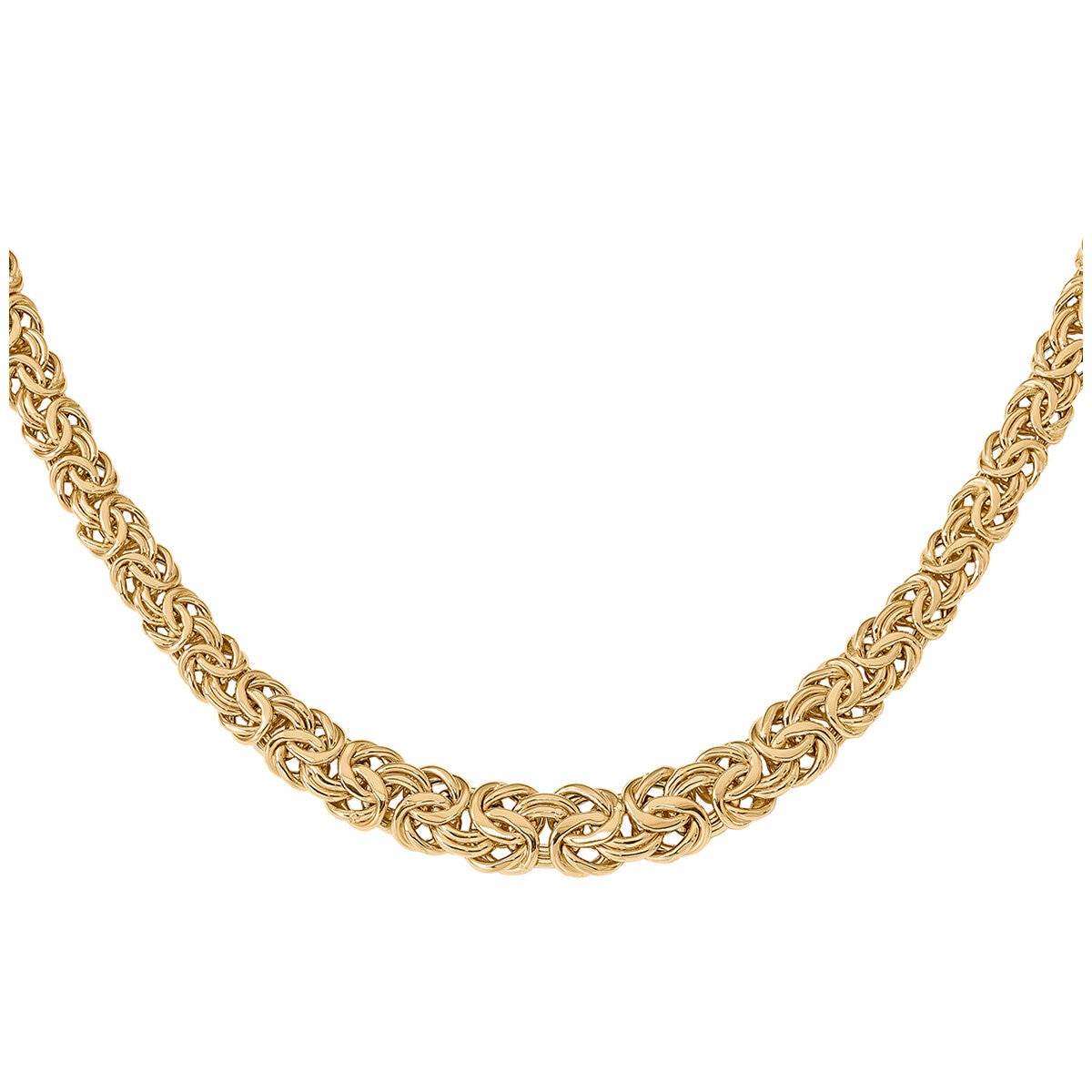 18KT Yellow Gold Graduating Byzantine Chain