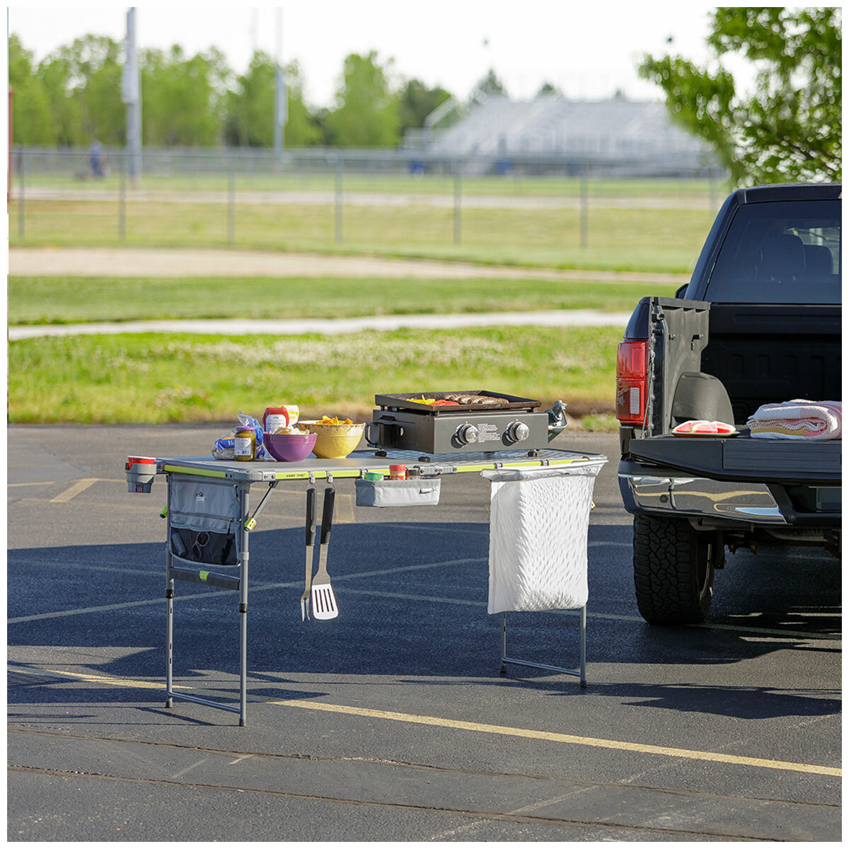 1872208 - CORE Flexrail Camping Cook Table 157cm With Accessories