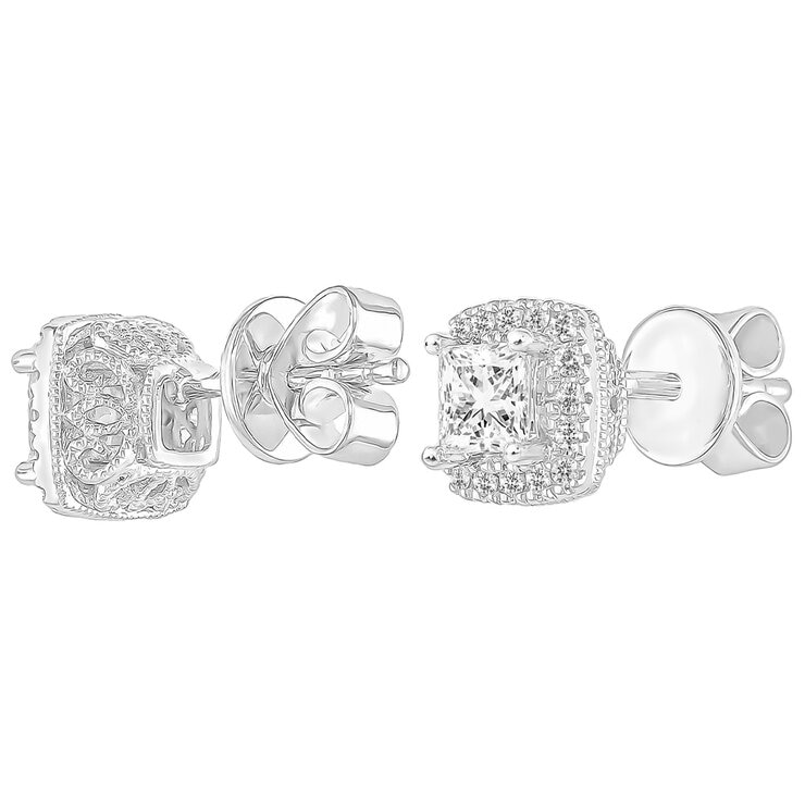18KT White Gold 0.75ctw Diamond Stud Earrings 18KT White Gold 0.75ctw Diamond Stud Earrings