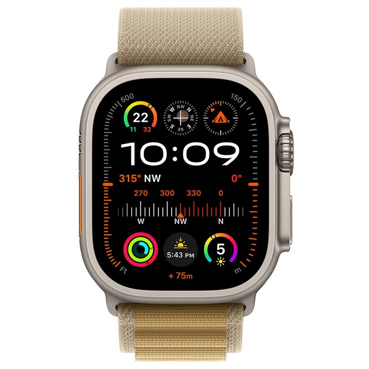 Apple Watch Ultra 2 GPS + Cellular 49mm Natural Titanium Case With Tan Alpine Loop Small Apple Watch Ultra 2 GPS + Cellular 49mm Natural Titanium Case With Tan Alpine Loop Small