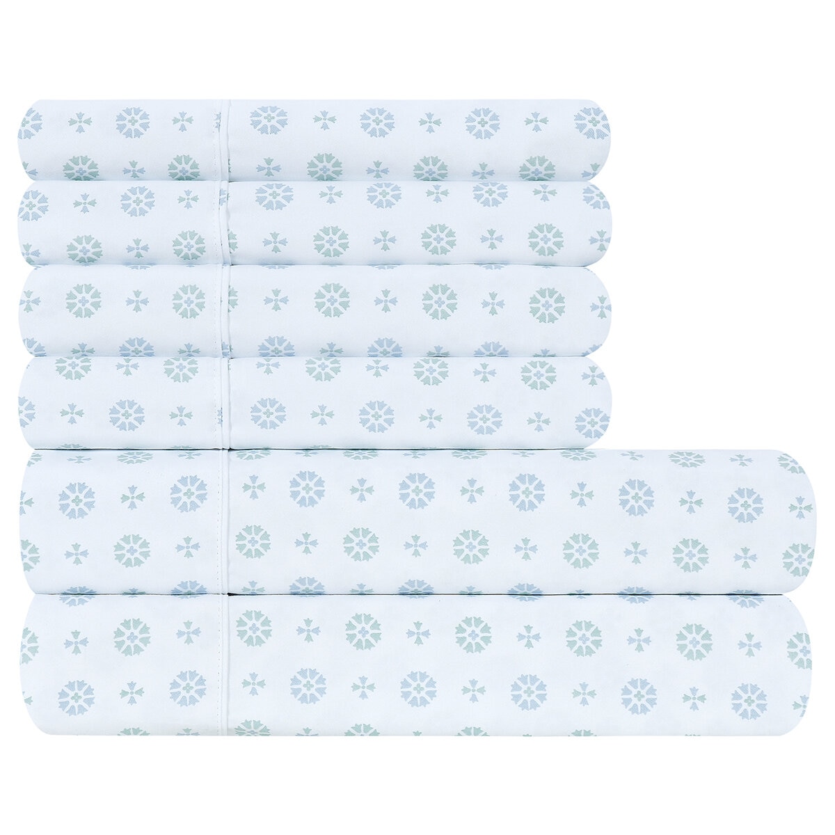 South Point Home Fashions Poly Flannel Sheet Set 6 Piece Queen Delf Medallion