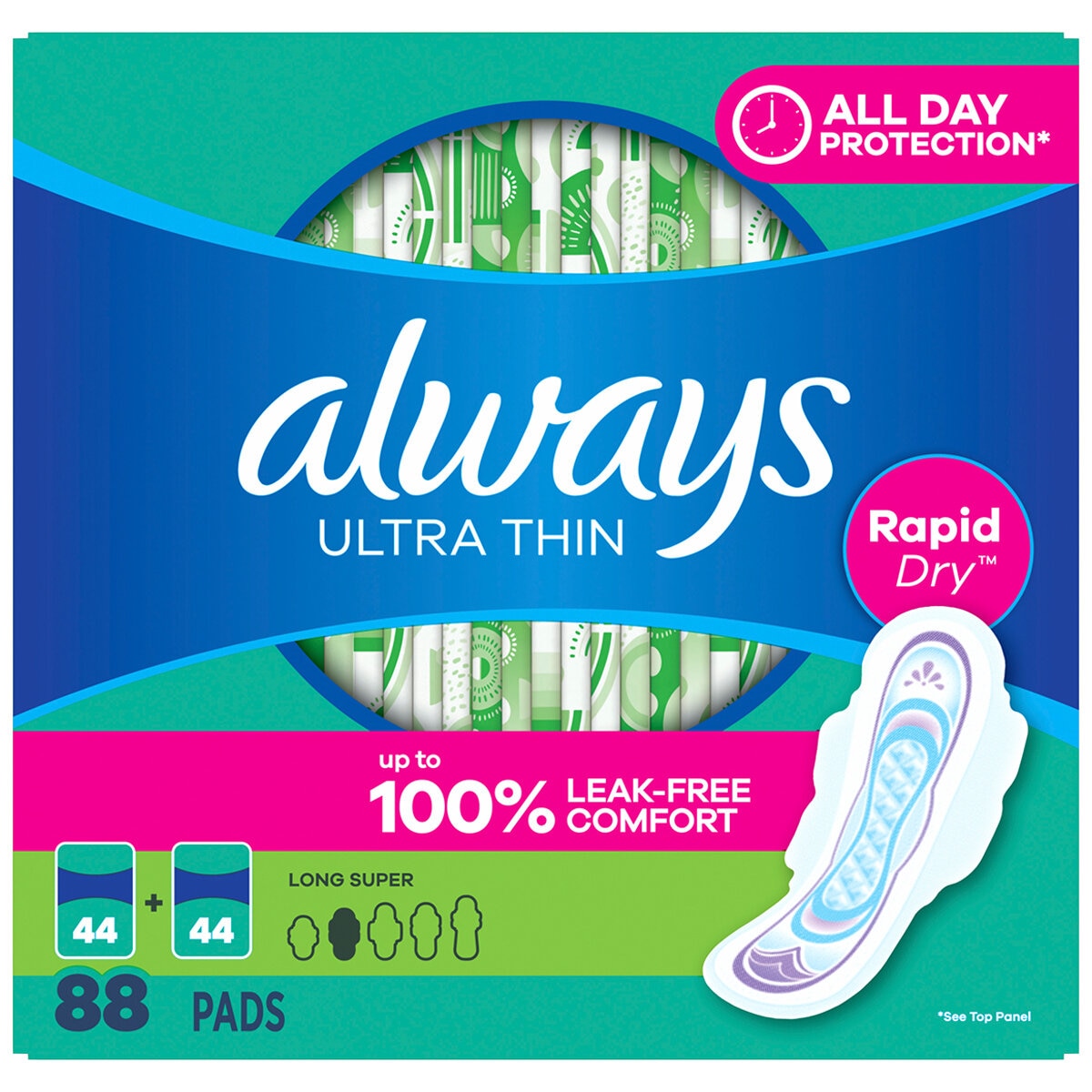 Always Ultra Thin Advanced Protection Long Super 88 Pack