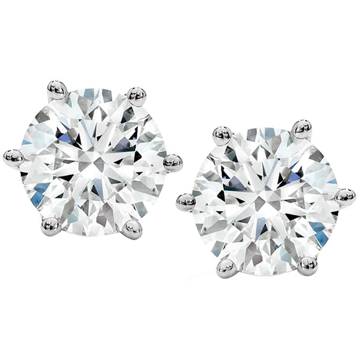 Round Brilliant Cut 2.00ctw Diamond Platinum Stud Earrings Costco