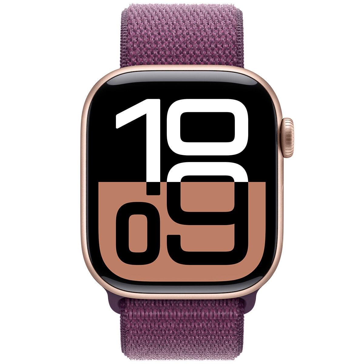 Apple Watch Series 10 GPS 42mm Rose Gold Aluminium Case with Plum Sport Loop