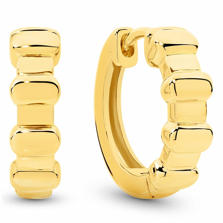 18KT Yellow Gold Textured Hoops Earrings 18KT Yellow Gold Textured Hoops Earrings