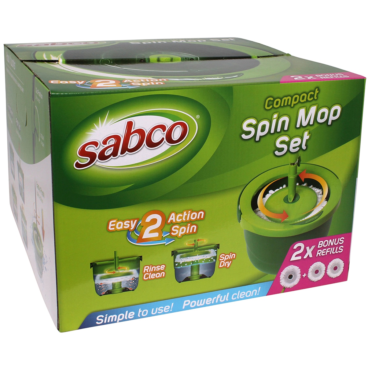 Sabco Compact Spin Mop Set 2 x Bonus Refills Costco Australia