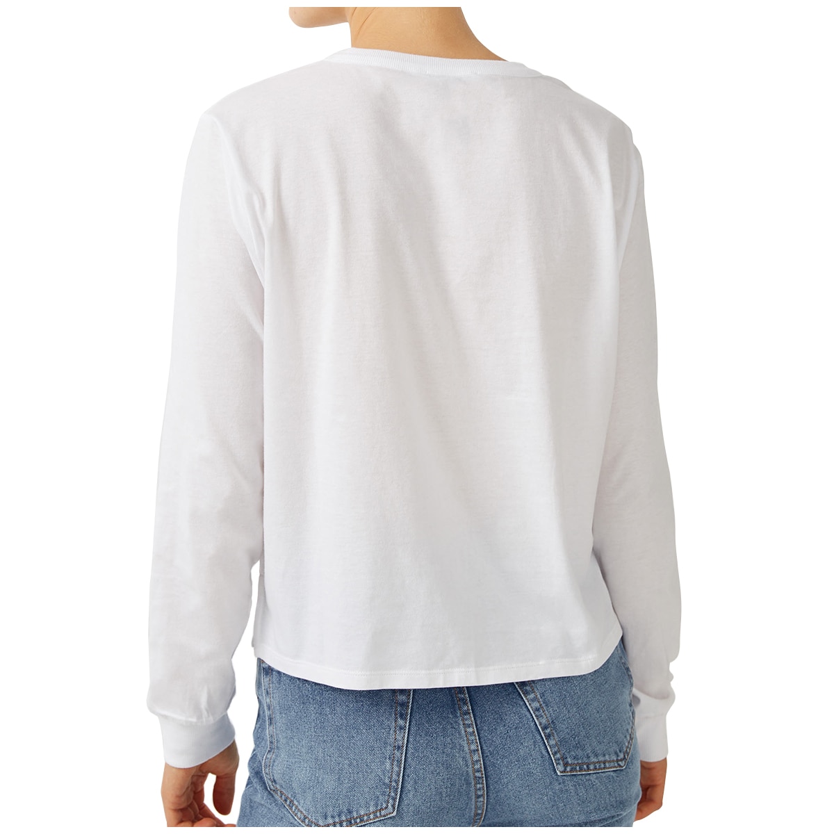 JAG Jet Boxy Pima Long Sleeve Tee - White