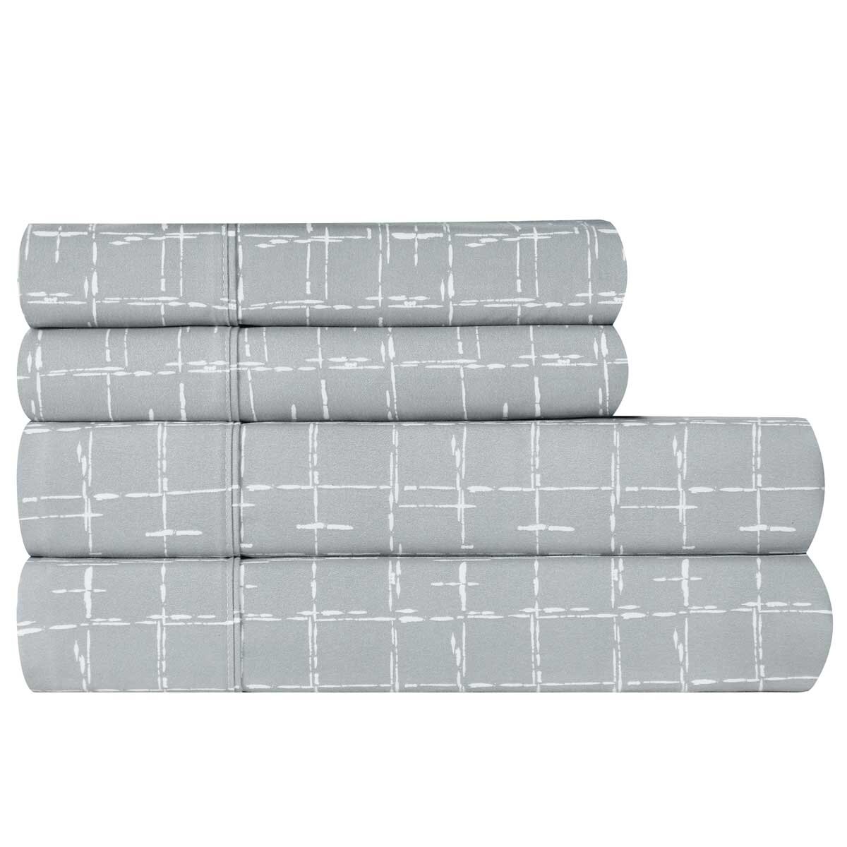 South Point Fashion Poly Flannel Sheet Set 4 Piece King Single Grey