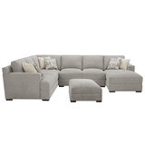 Gilman Creek 4 Piece Fabric Sectional with Ottoman