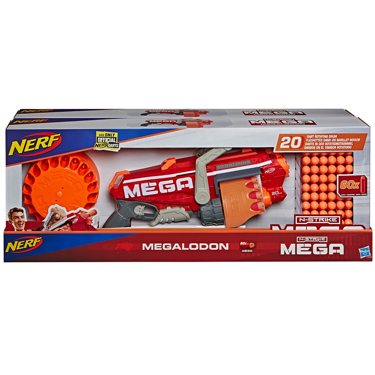 Nerf Megalodon Mega Pack Blaster with 60 Whistler Darts