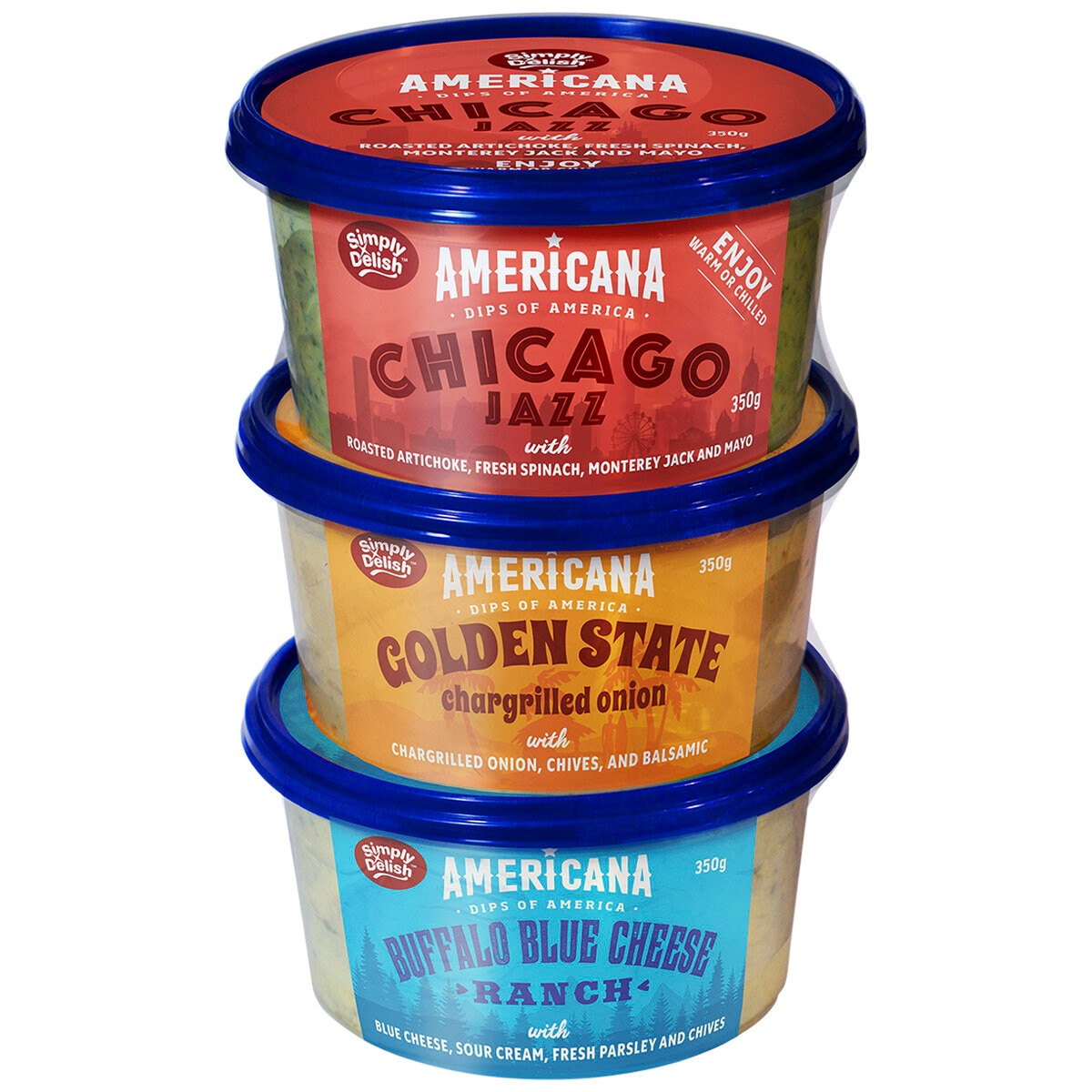 Simply Delish Americana Dips 3 x 350g