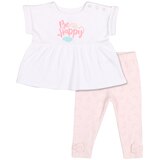 Peanut Shell 2pc Baby Set - White Top/Print Pants