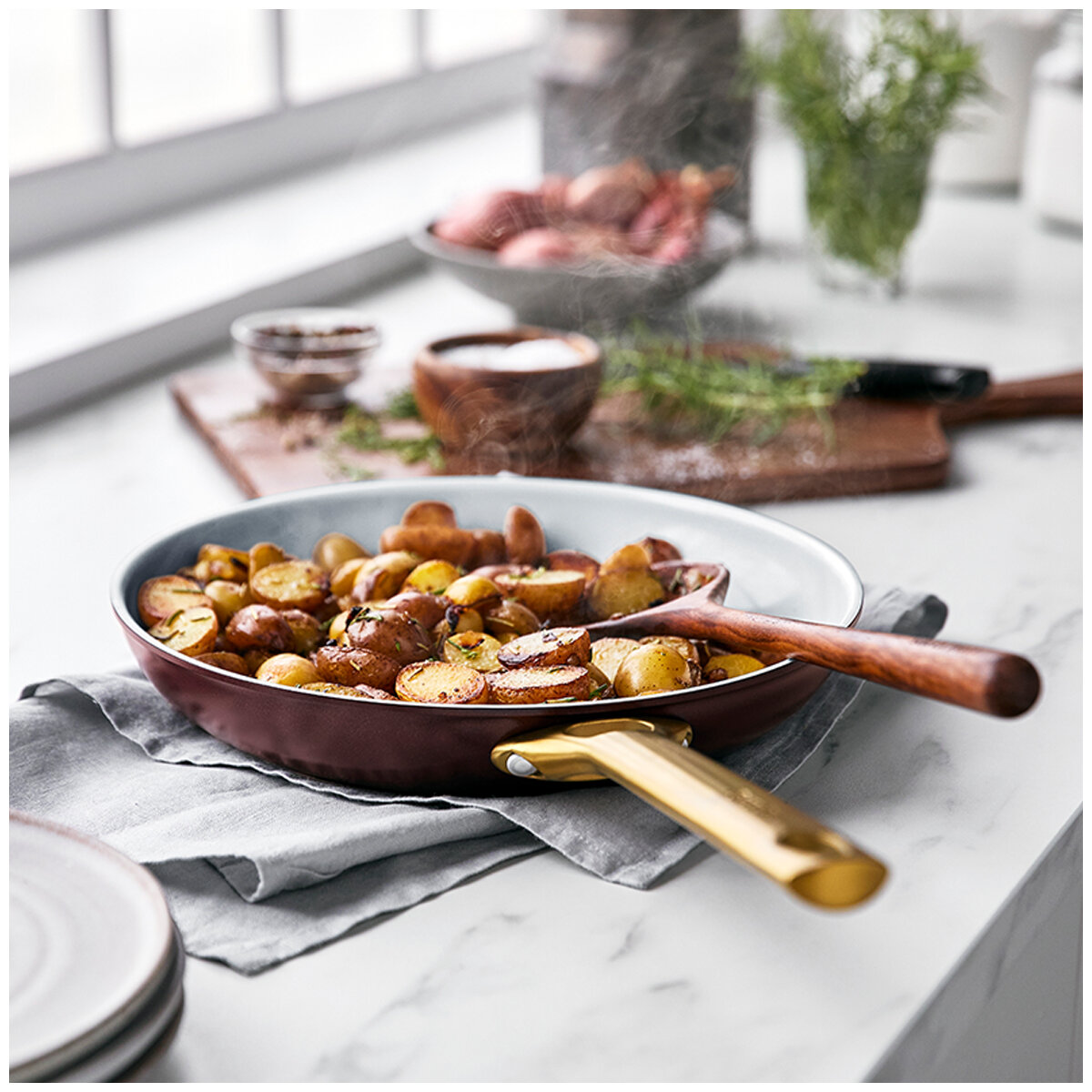 GreenPan Ceramic Non-Stick Frypan 2 Piece Set 26cm And 30cm Choc Truffle