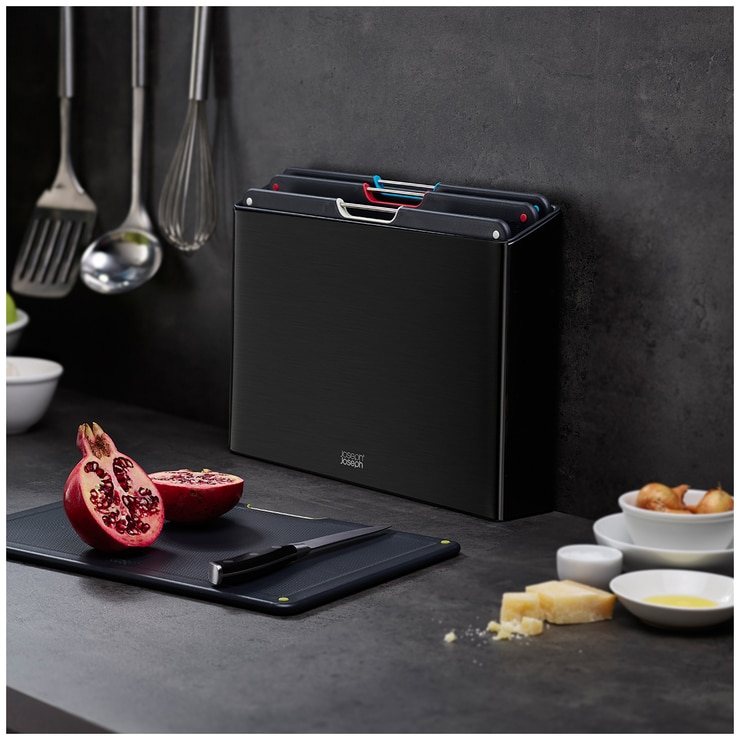 Joseph Joseph Folio Steel Chopping Board Set 4pc Black Costco Australia