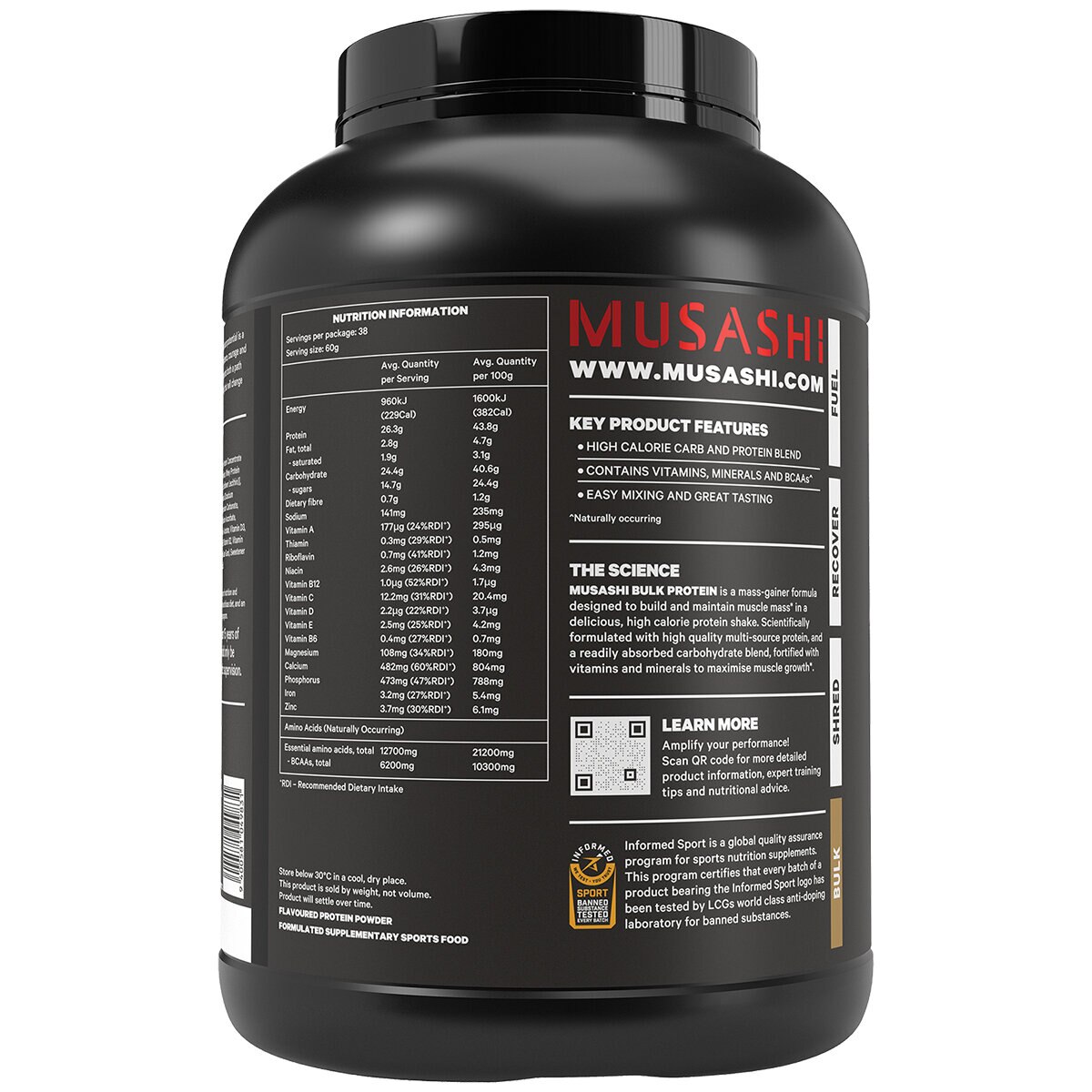 Musashi Bulk Protein Powder 2.3kg