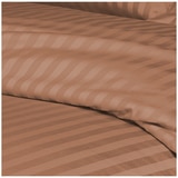 Kingtex 1200TC Egyptian Cotton Sateen Stripe Quilt Cover Set Queen - Chocolate