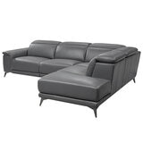 Valencia Pista Leather Reclining Sectional Lounge Right Chaise Grey Valencia Pista Leather Reclining Sectional Lounge Right Chaise Grey