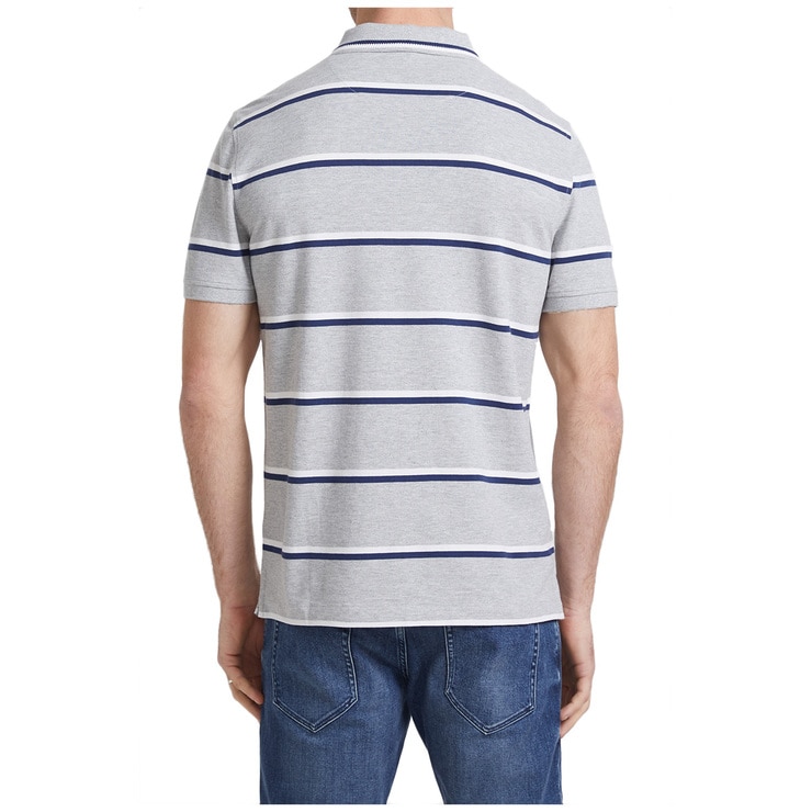 Sportscraft Men's Cotton Polo Shirt Grey Stripe Costco Australia