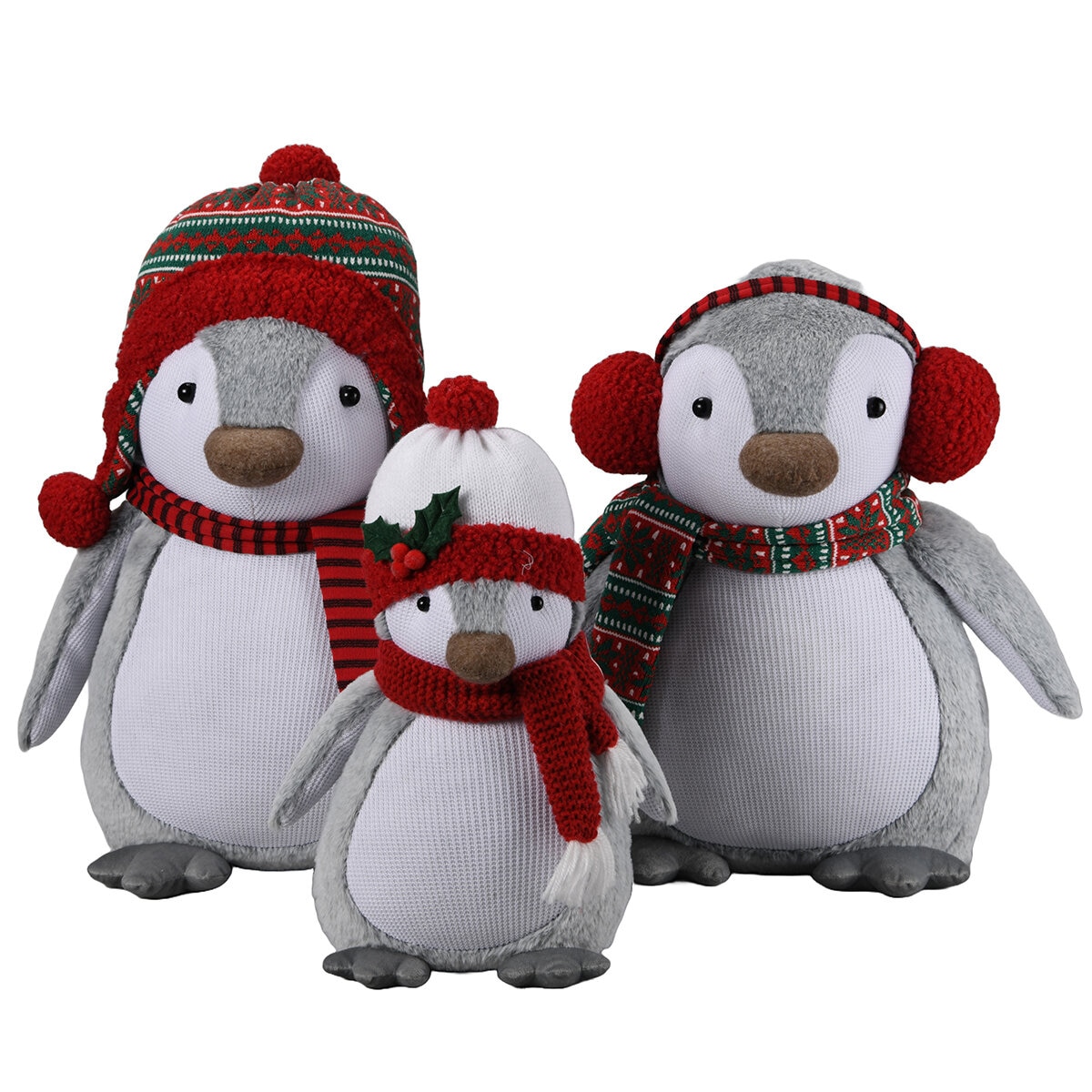 Plush Penguin Sitter Set Of 3