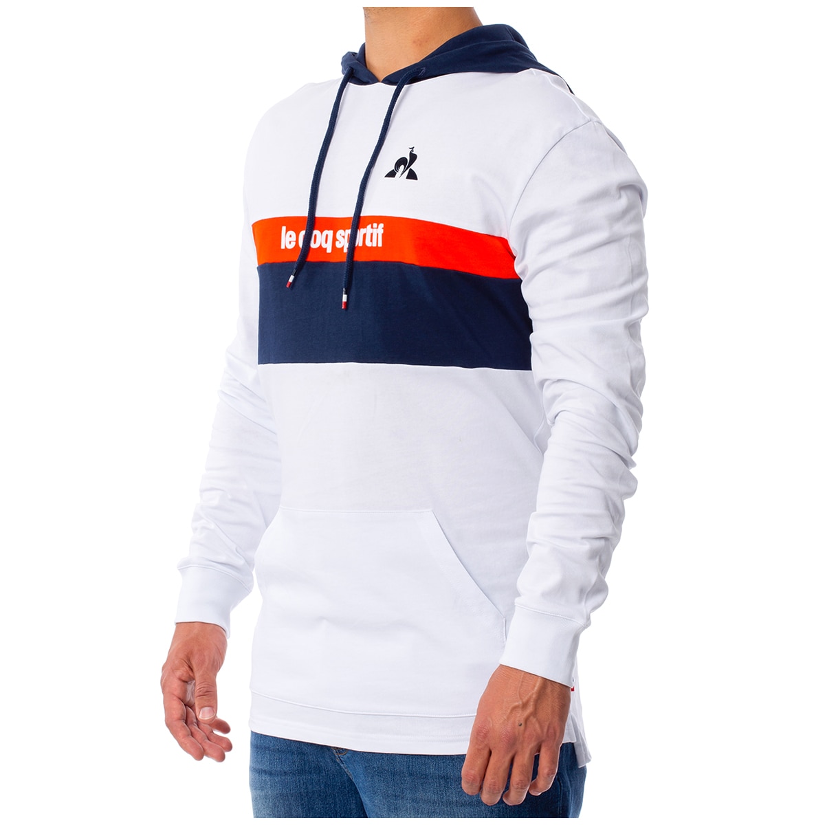 Le Coq Valence Hoodie (Blue + White)