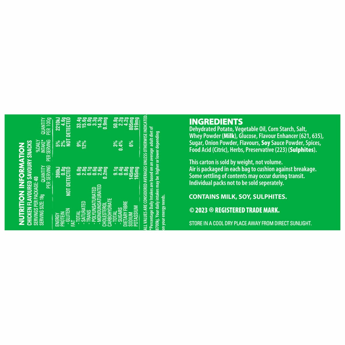 JMP Jumpy's Chicken Flavoured Crunchy Potato Snacks 40 x 18g