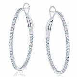 18KT White Gold VS2 I 1.60ctw Diamond Hoop Earrings 18KT White Gold VS2 I 1.60ctw Diamond Hoop Earrings