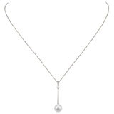 18KT White Gold 0.11ctw Diamond Cultured Freshwater Pearl Pendant