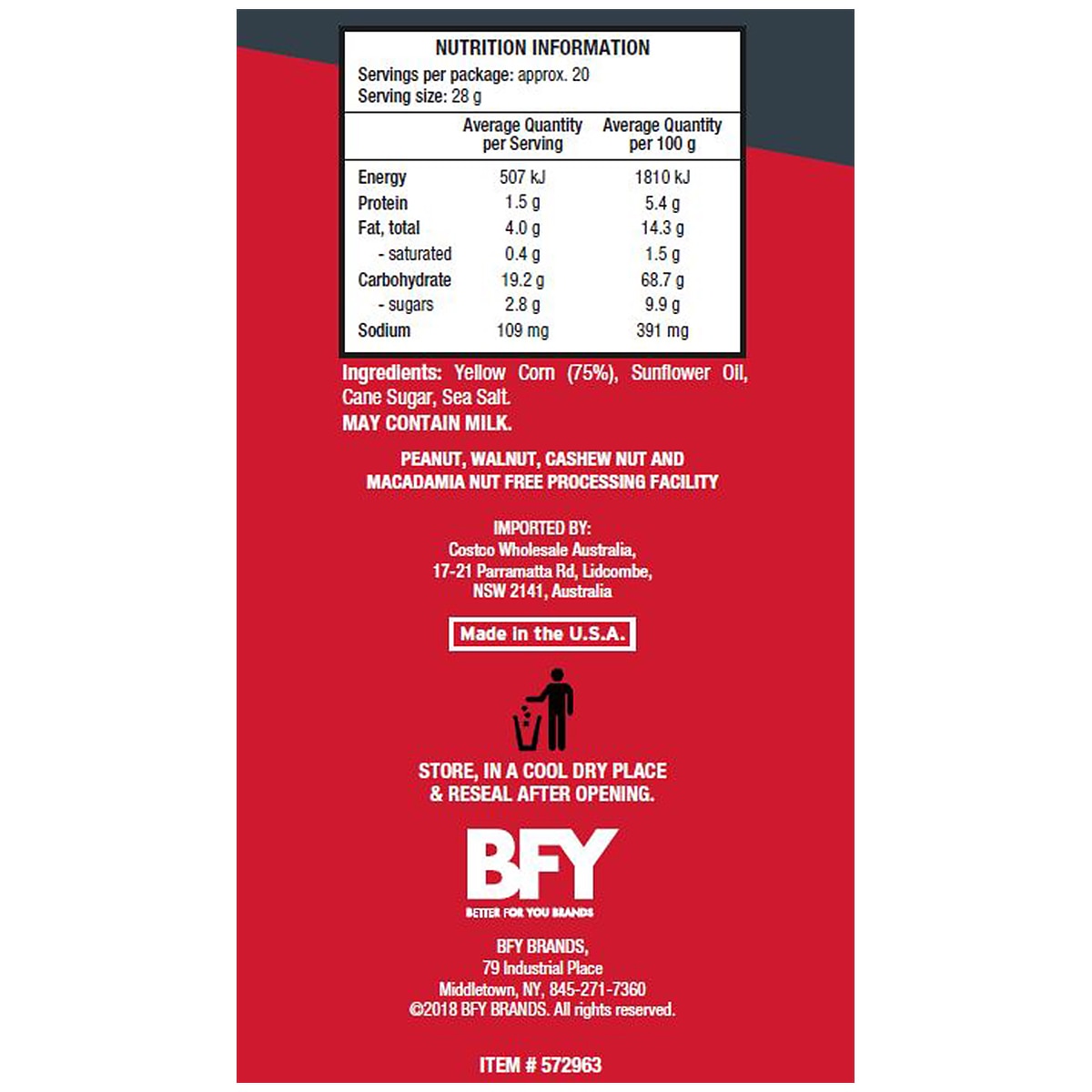 Popcorners Sweet & Salty Corn Chip 3 x 567g Costco Australia