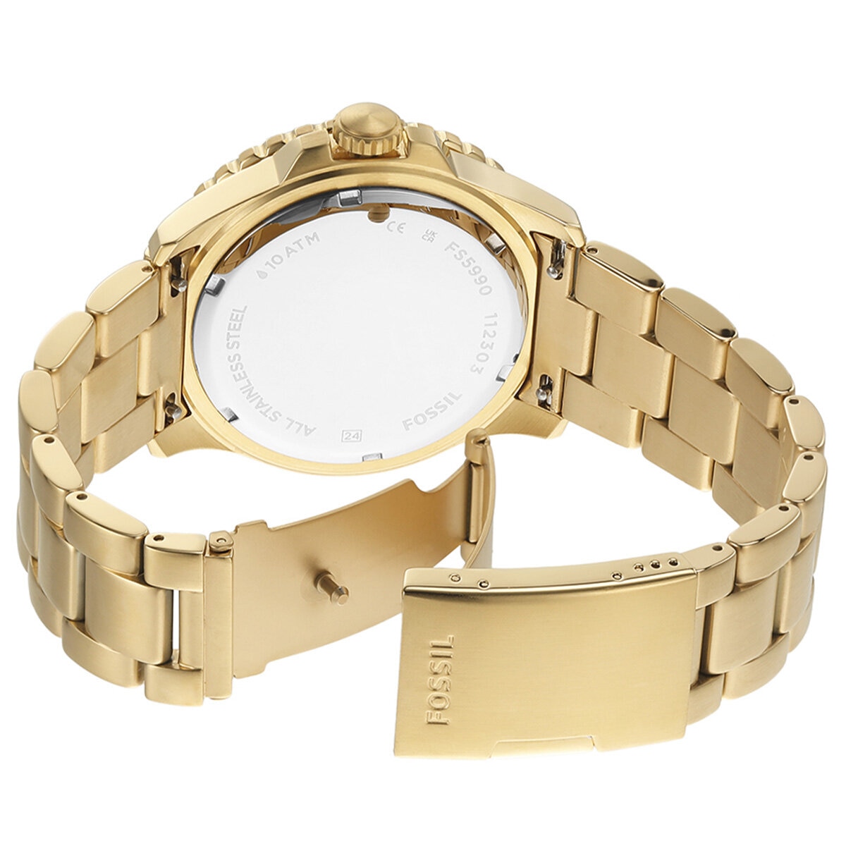 Fossil Blue GMT Gold-Tone Stainless Steel Men's Watch FS5900
