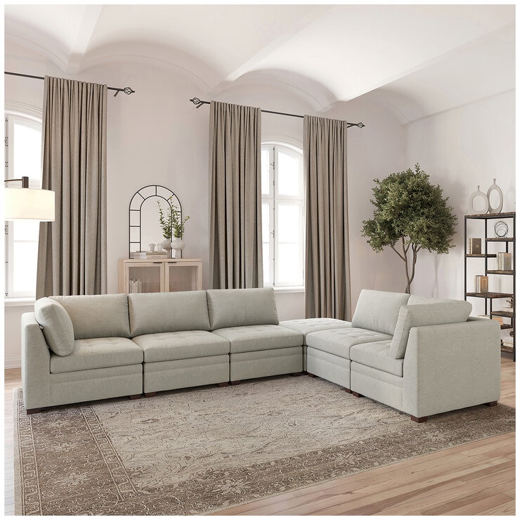 Thomasville 6 Piece Modular Fabric Sectional Thomasville 6 Piece Modular Fabric Sectional