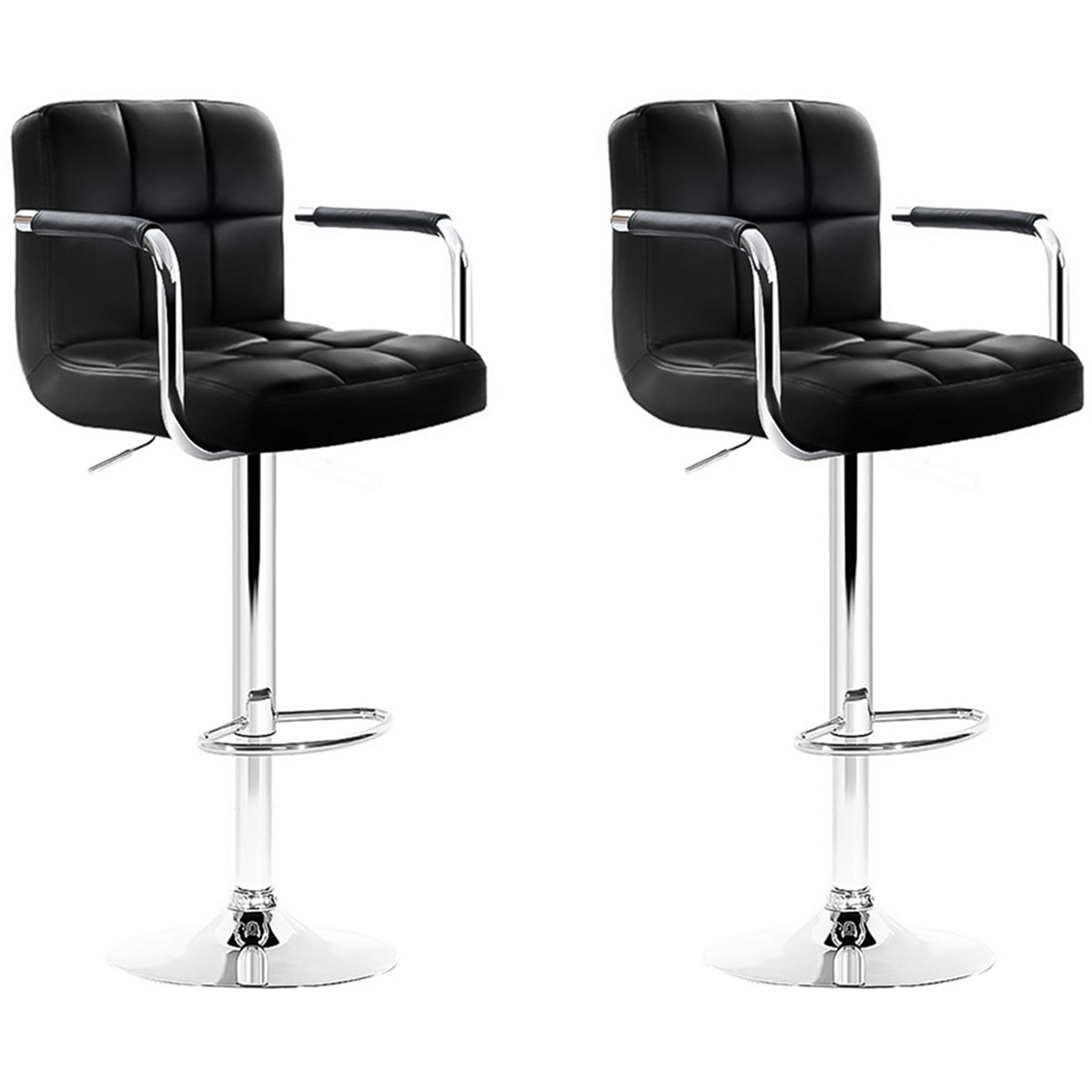 Artiss Black Gaslift Swivel Barstool 2 pack