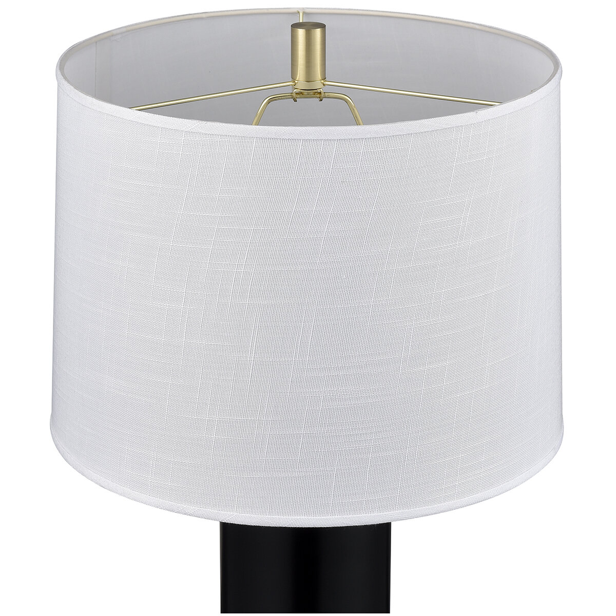 Bridgeport Designs Black Metal Cylinder Table Lamp Black and Honey Brass