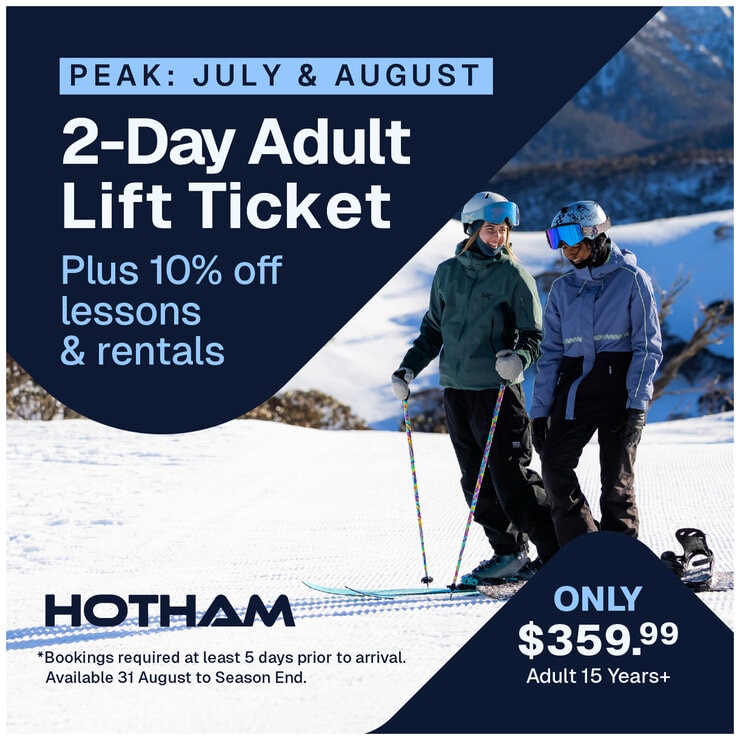 Hotham Lift Ticket Peak Season Adult 2 Day Hotham Lift Ticket Peak Season Adult 2 Day