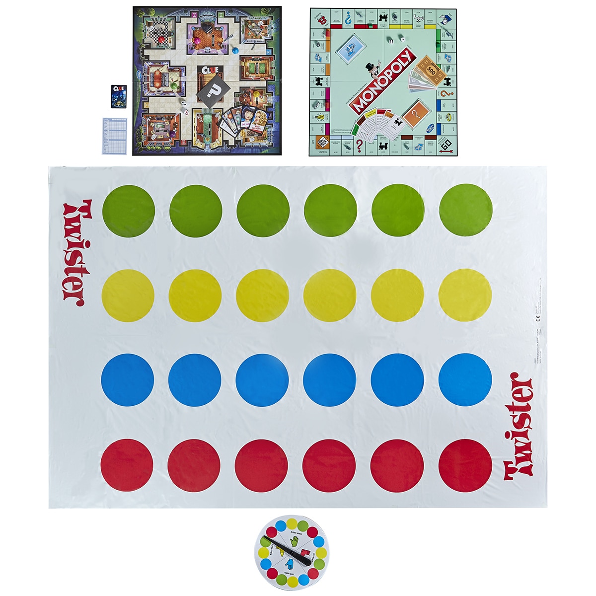Hasbro Classic Family Game Set: Monopoly, Clue & Twister ...