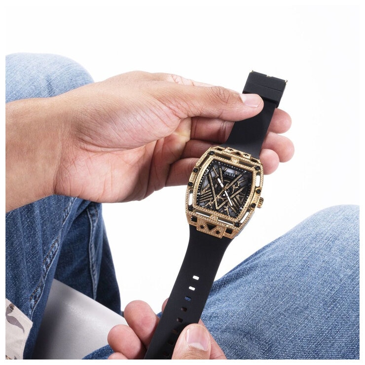 GUESS Legend Black Gold Tone Analogue Men's Watch GW0564G1