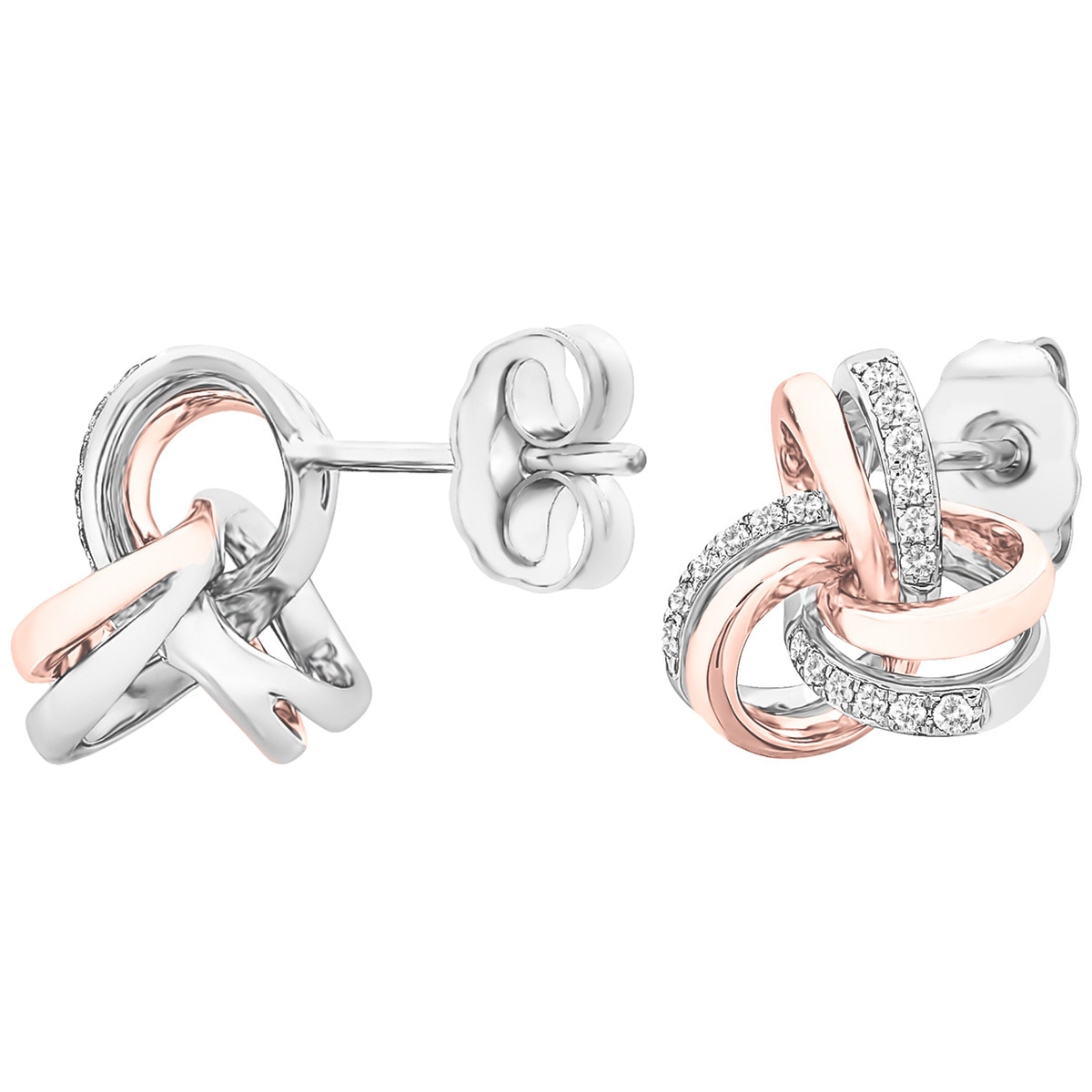 0.15ctw Diamond Circles Earrings (Love Knot)