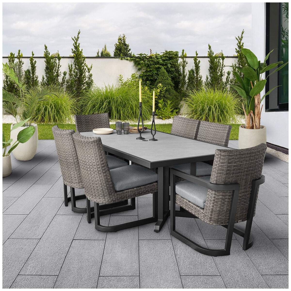 Agio Luna 7 Piece Woven Dining Set