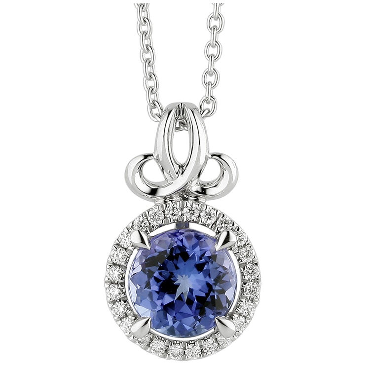 18KT White Gold Tanzanite & Diamond Pendant Costco Australia