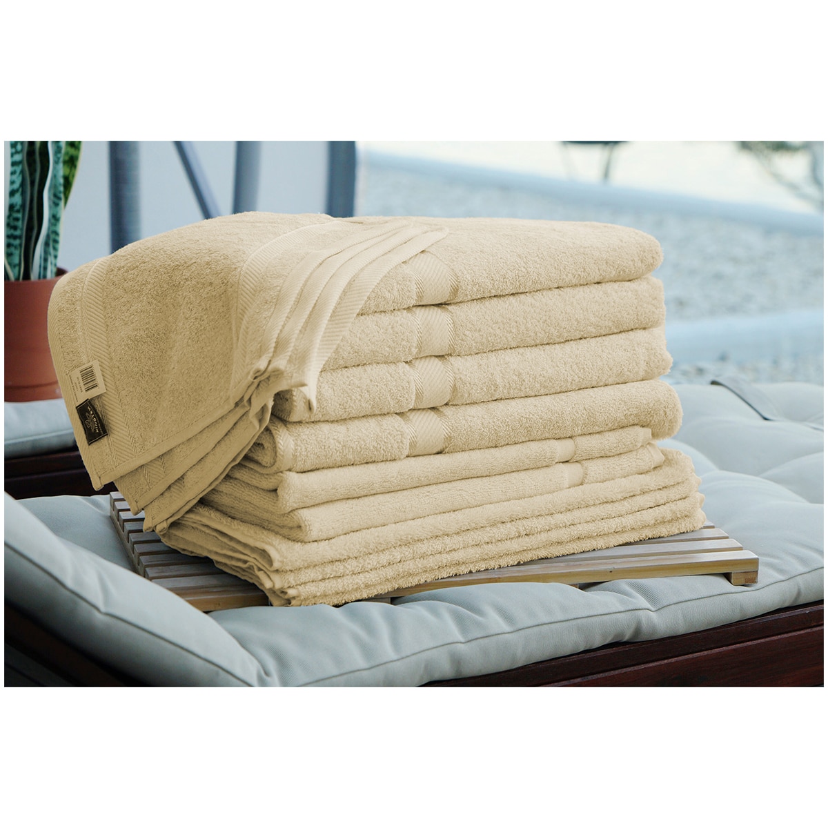 Kingtex Plain dyed 100% Combed Cotton towel range 550gsm Bath Sheet set 14 piece - linen