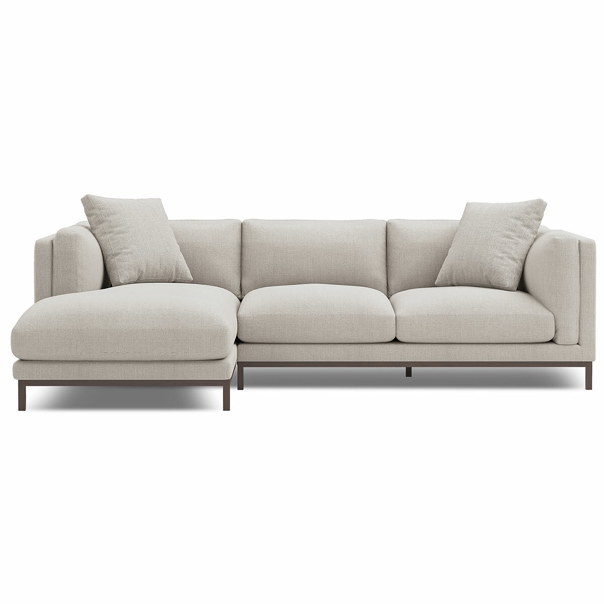 Valencia Bergen Fabric Sectional Lounge Left Chaise Beige Valencia Bergen Fabric Sectional Lounge Left Chaise Beige