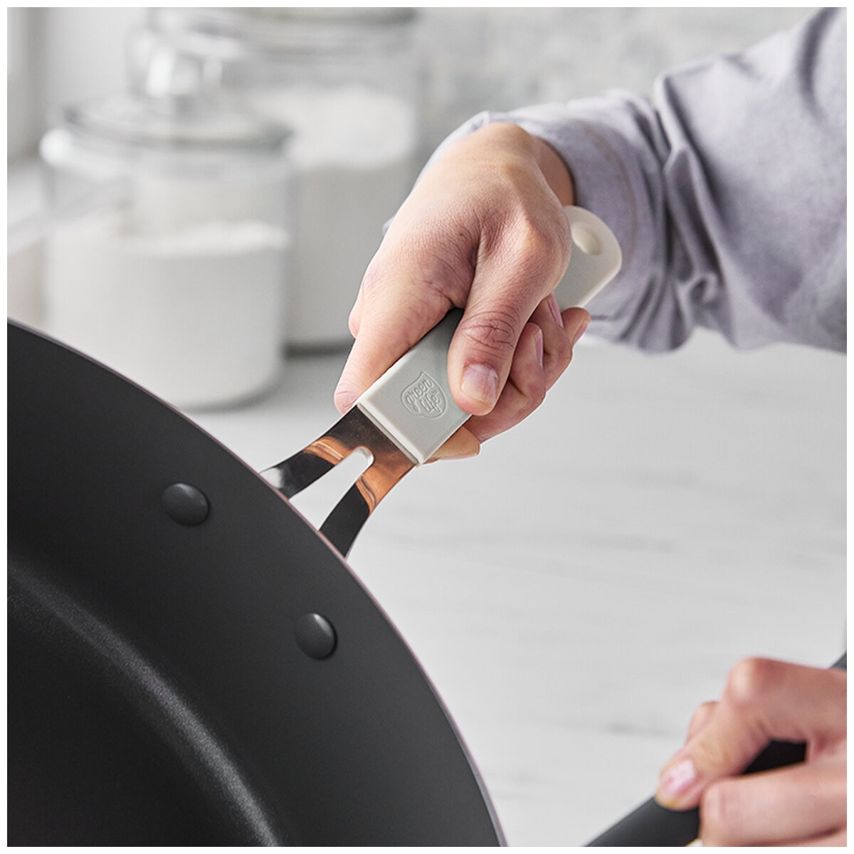 Greenpan Jumbo Saute Pan with Lid 6.15L Cream