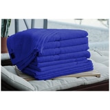 Kingtex Plain dyed 100% Combed Cotton towel range 550gsm Bath Sheet set 14 piece - Navy