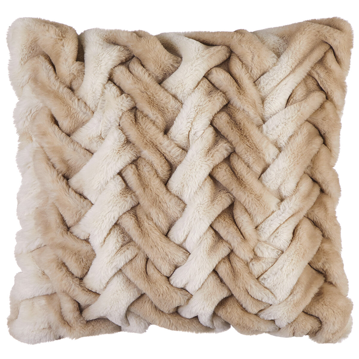 Parklane Braided Ombre Cushion 60cm x 60cm Light Brown