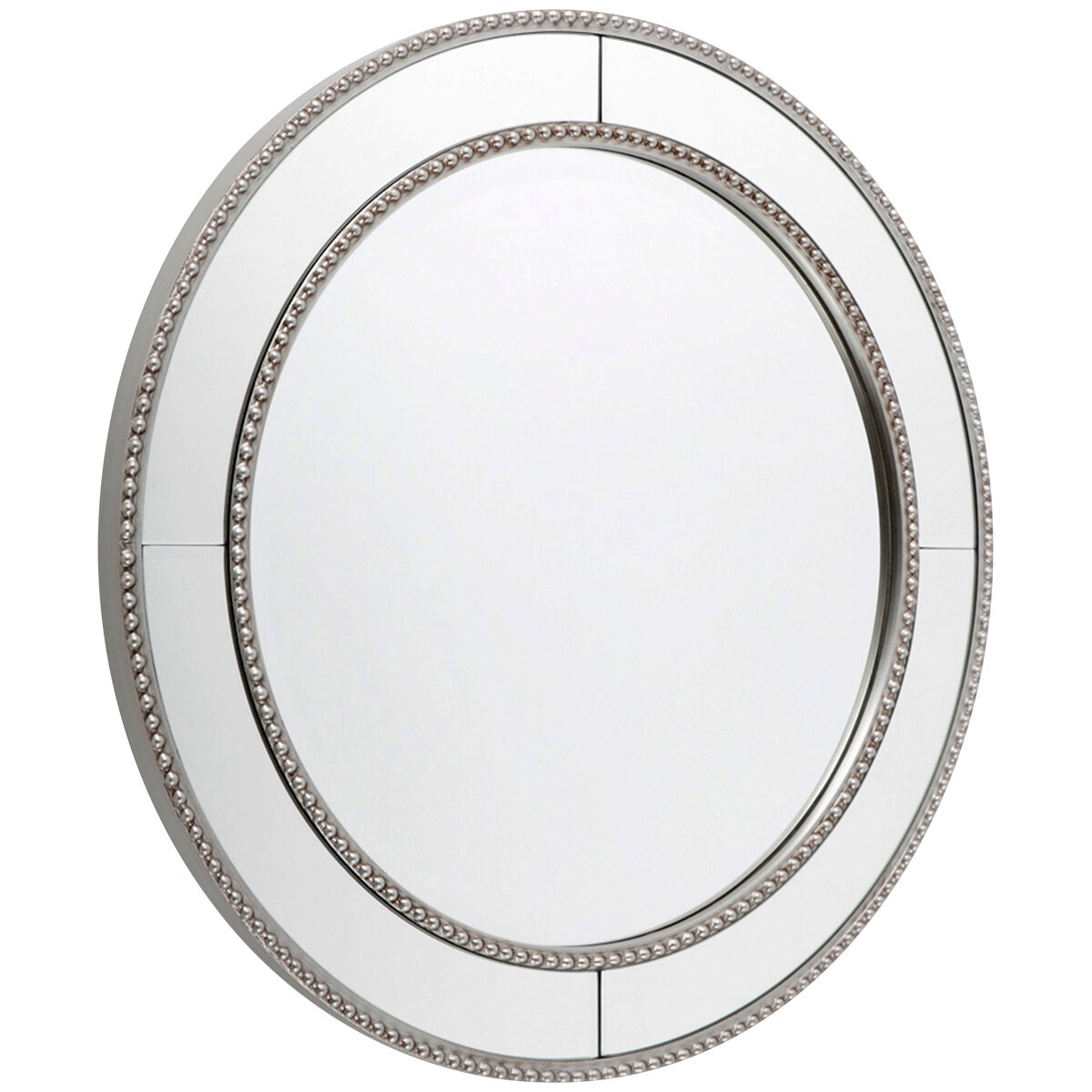Café Lighting and Living Zeta Wall Mirror Round Antique Silver