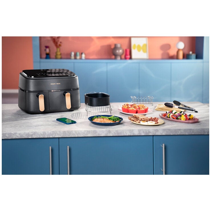Philips 3000 Series 9L Dual Basket Air Fryer XXL Black NA352/00