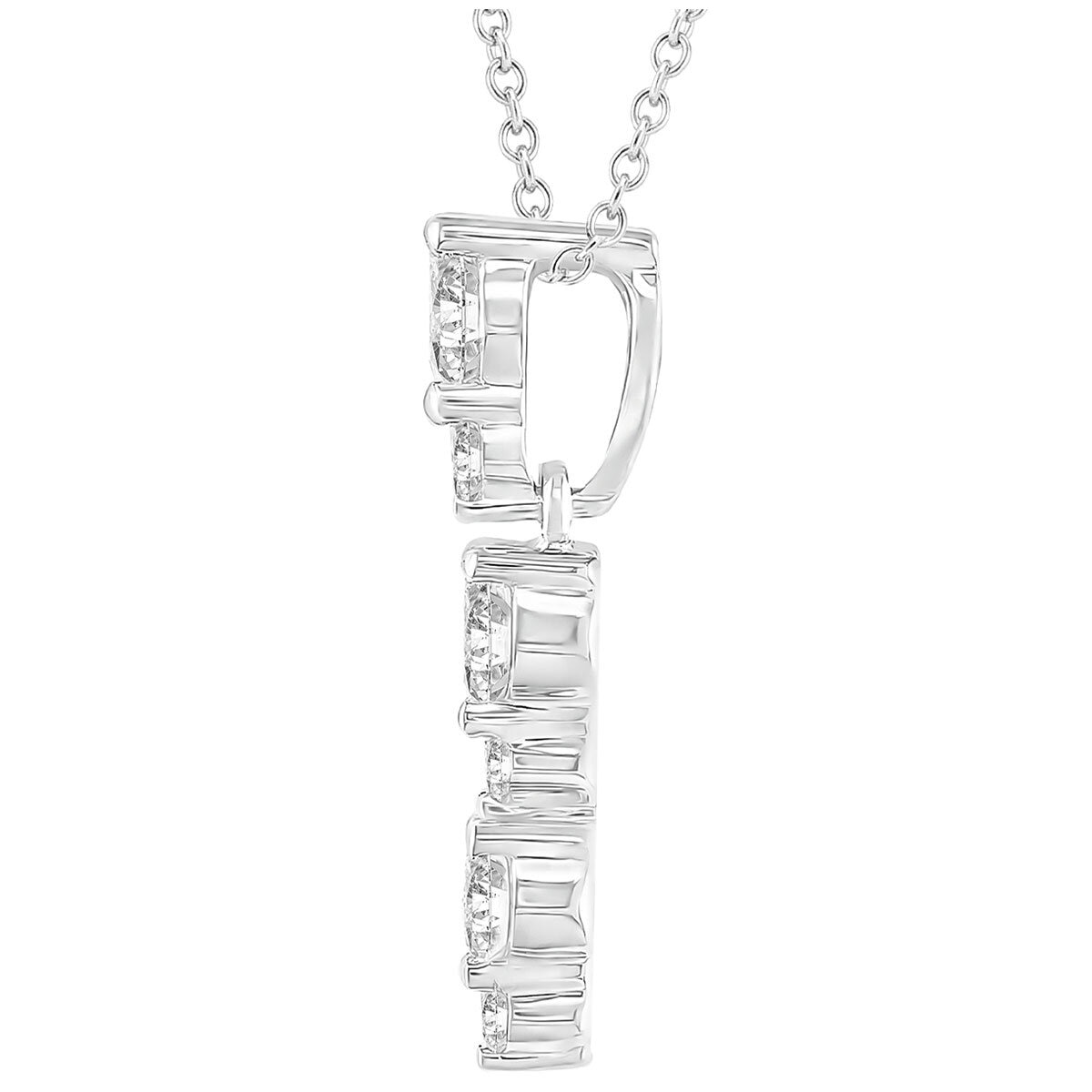 18KT White Gold 0.38ctw Diamond Cable Chain Pendant