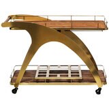 Wine Stash French Bar Cart with Timber Top
