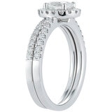 Platinum 1.14CTW Diamond Bridal Set 0.70CTW Oval Centre