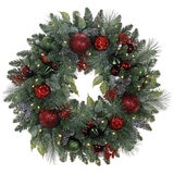 Pre-Lit Holiday Artificial Wreath Red 76.2cm Pre-Lit Holiday Artificial Wreath Red 76.2cm