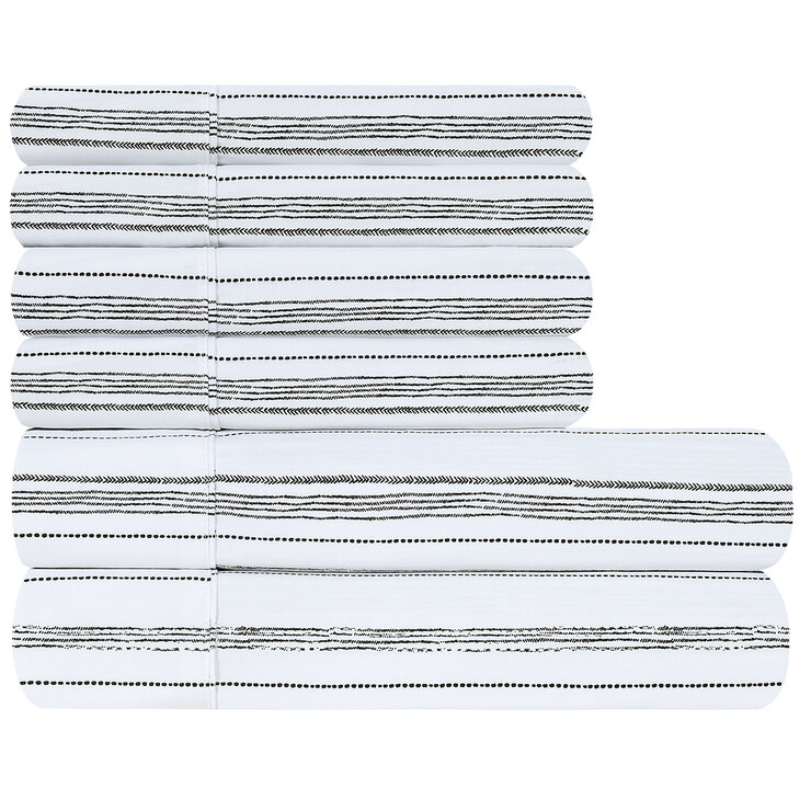South Point Home Fashions Poly Flannel Sheet Set 6 Piece Queen Bohemian Stripe